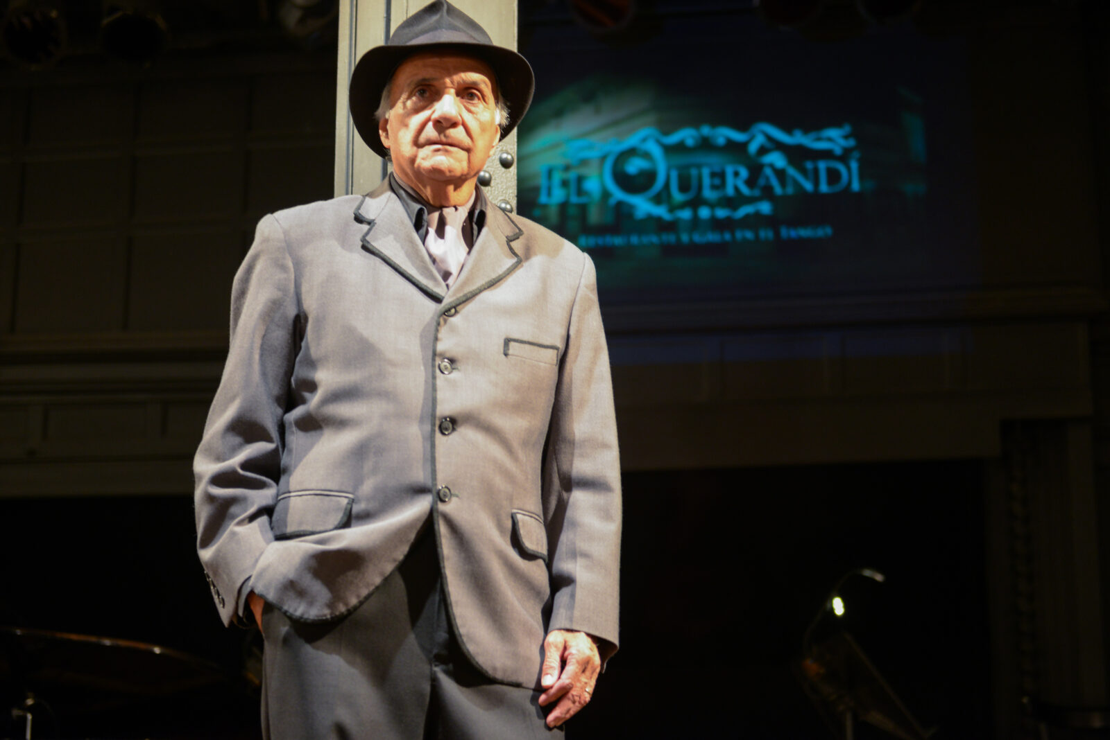 Carlos Gari, the emblematic voice and legendary tango singer of El Querandí, posing in our historic hall in San Telmo.